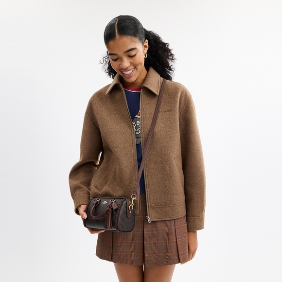 Mini Rowan Crossbody Bag In Signature Canvas With Fringe - Picture 8 of 8